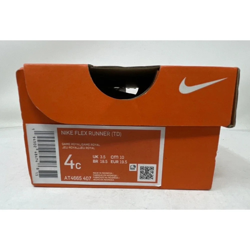 Nike Flex Runner Infant Baby Slip-on Shoes 4C Game Royal/White AT4665-407